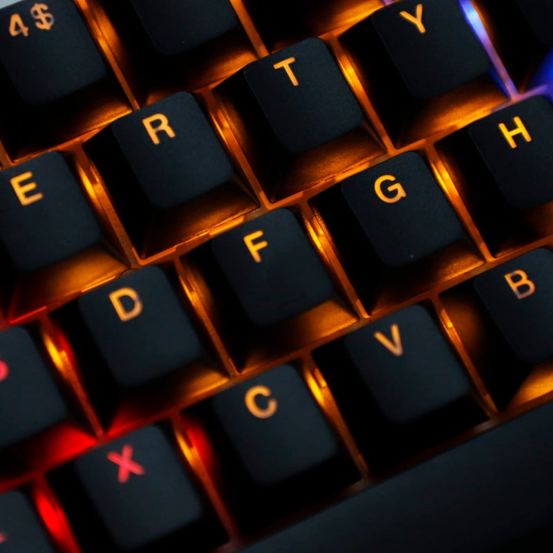 YMDK Black White Cherry Profile PBT Double Shot 104/108 ANSI ISO Top Print Shine Through Translucent Backlit Keycap Set for MX Mechanical Keyboard (Only Keycap, Black) - Image 5